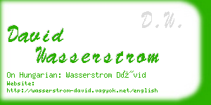 david wasserstrom business card